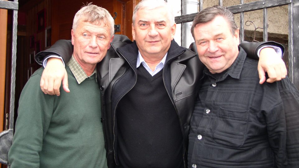 Společné foto: Jožka Šmukař, Miroslav Donutil a Václav Postránecký