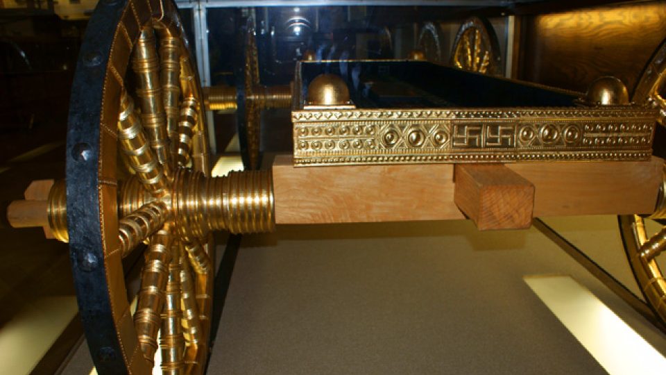 Rekonstrukce vozu z Býčí skály (Přírodovědné muzeum Vídeň)