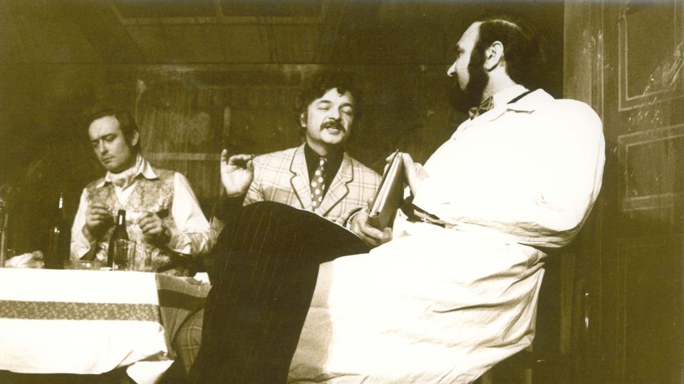 Oldřich Unger, Ladislav Smoljak a Zdeněk Svěrák v představení Divadla Járy Cimrmana