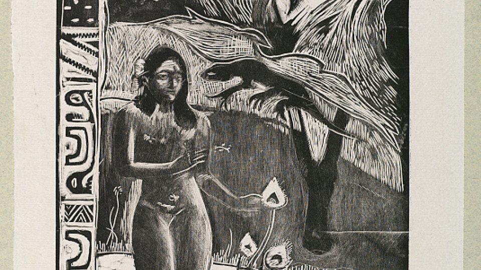Paul Gauguin: Nave Nave Fenua (z cyklu Noa Noa), 1893, dřevořez; publikováno v roce 1921