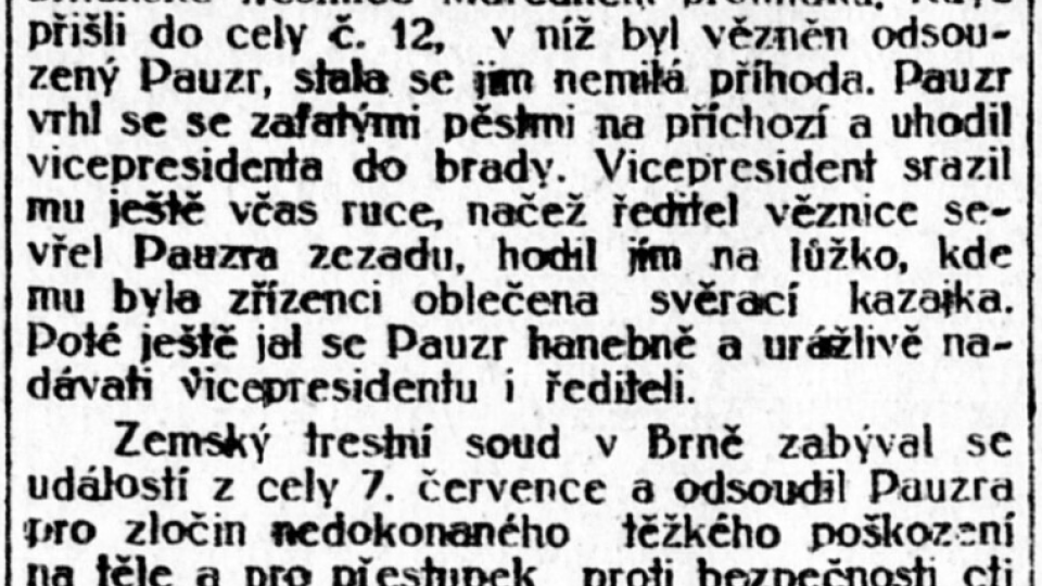 Lidové noviny z 25. srpna 1922 o soudu s vrahem četníka