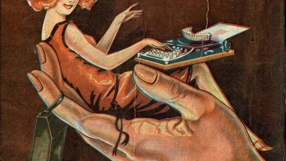 Reklama na přenosný psací stroj Remington z roku 1928