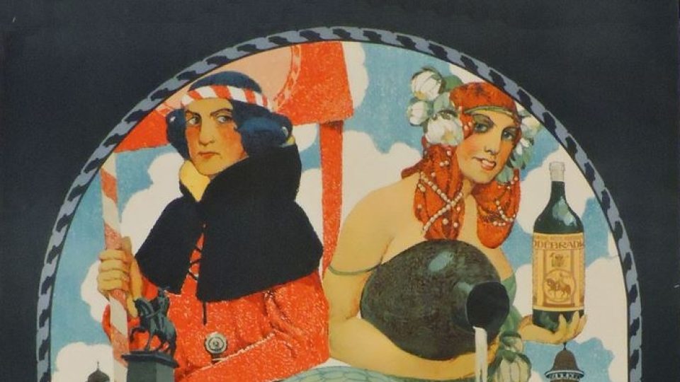 Lázně Poděbrady. Plakát Josefa Weniga z roku 1912