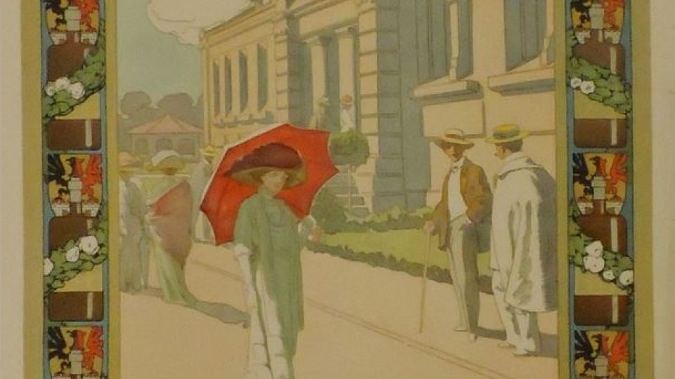 Lázně Poděbrady. Plakát Kuby Ludvíka z roku 1910