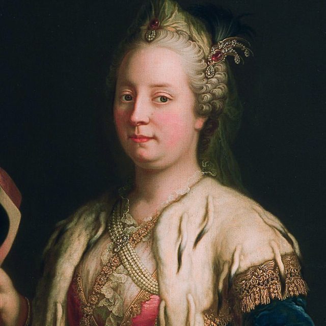 Martin van Meytens: Marie Terezie s Maskou | foto: Martin van Meytens,  Wikimedia Commons,  CC0 1.0