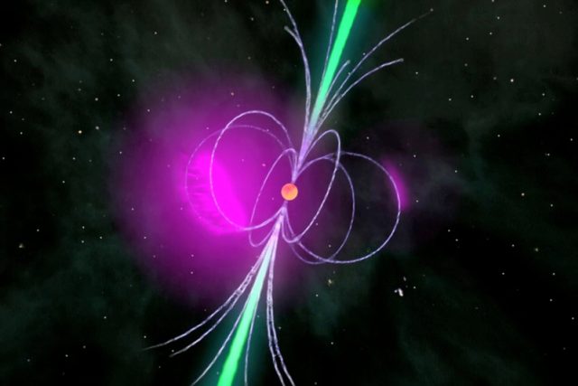 Umělecká představa neobvyklého pulsaru | foto:  NASA
