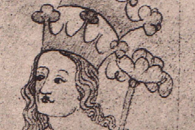 Eliška Rejčka,  královna česká a polská,  byla už v 19 letech dvojnásobnou vdovou. Na snímku busta Elišky Rejčky  (vlevo) a Elišky Pomořanské | foto:  Zbraslavská kronika,  Wikimedia Commons,  CC0 1.0