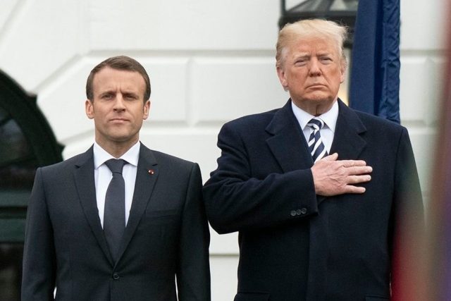 Francouzský prezident Emmanuel Macron na návštěvě u Donalda Trumpa 24. dubna 2018 | foto: Fotobanka Profimedia