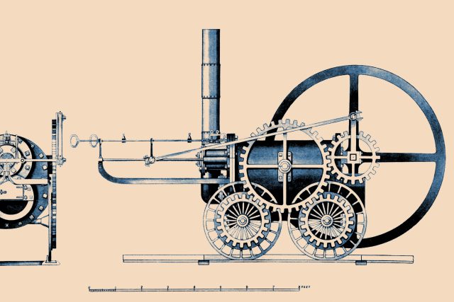 Richard Trevithick: náčrt první parní lokomotivy | foto: Profimedia