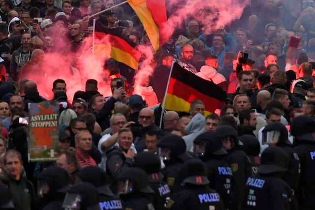 Protesty v saském městě Chemnitz | foto: Fotobanka Profimedia