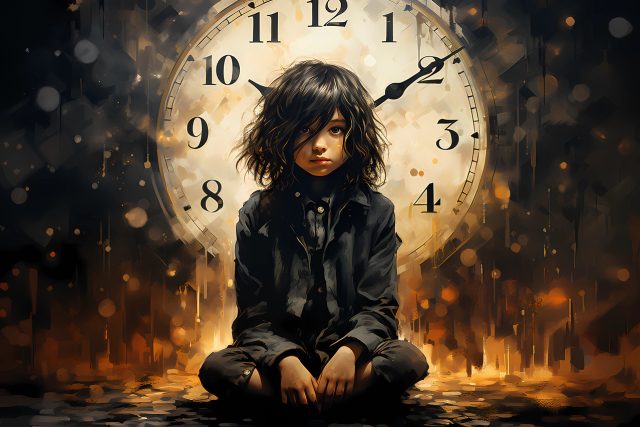 Chlapec,  hodiny,  obrázek generovaný AI | foto:  foupax,  Pixabay,  Licence Pixabay
