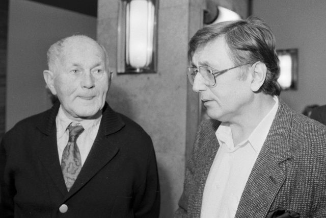 Bohumil Hrabal a Jiří Menzel | foto: Petr Matička,  ČTK