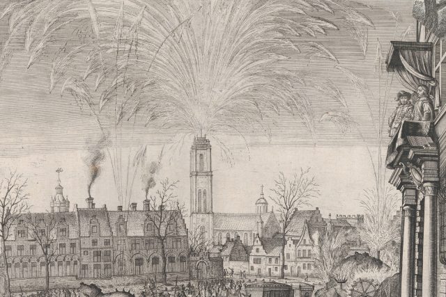 Ohňostroj na dobové kresbě ze 17. století | foto: Profimedia