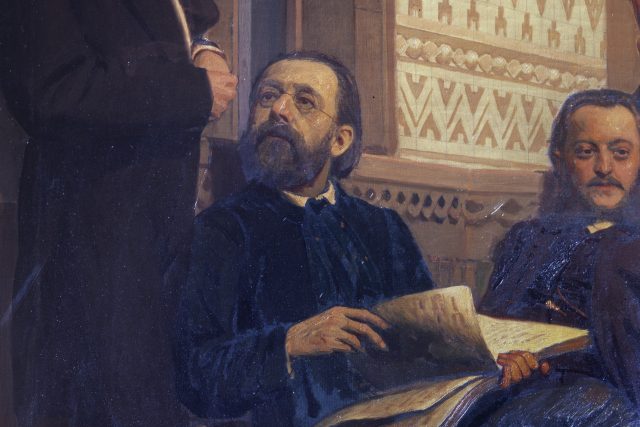 Eduard Nápravník a Bedřich Smetana na detailu obrazu Ilji Repina Slovanští skladatelé | foto: Profimedia