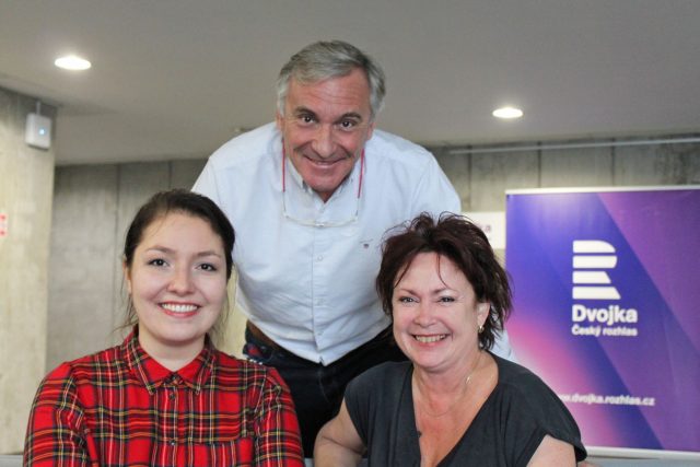 Ilona Svobodová,  Barbora Mašková a moderátor Jan Čenský | foto: Elena Horálková,  Český rozhlas,  Český rozhlas