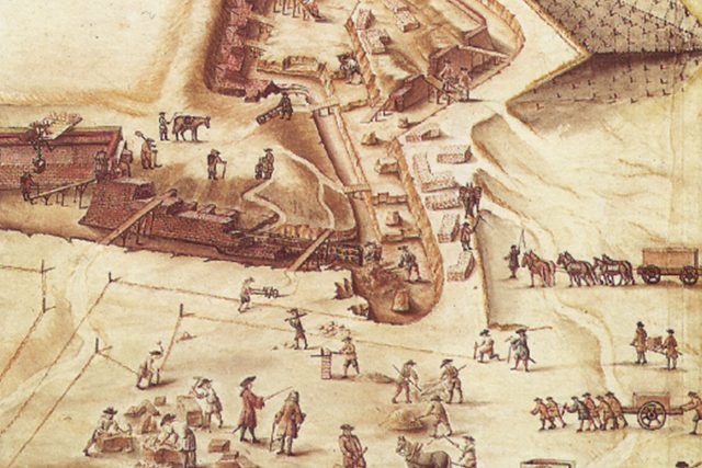 Výstavba pevnosti,  reálný pohled z knihy 1790 | foto: Osobní archiv Lukáše Hudáka