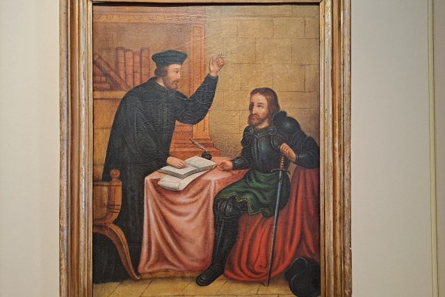 Jan Hus a Jan Žižka v představě umělce z 19. století | foto: Filip Černý,  Český rozhlas