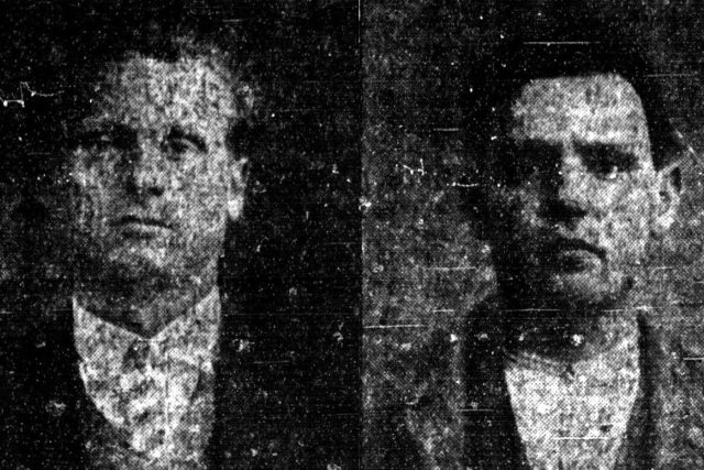 Pachatelé loupežné vraždy Maxmilián Trávníček a Ferdinand Červinka | foto: Lidové noviny,  29. 10. 1930
