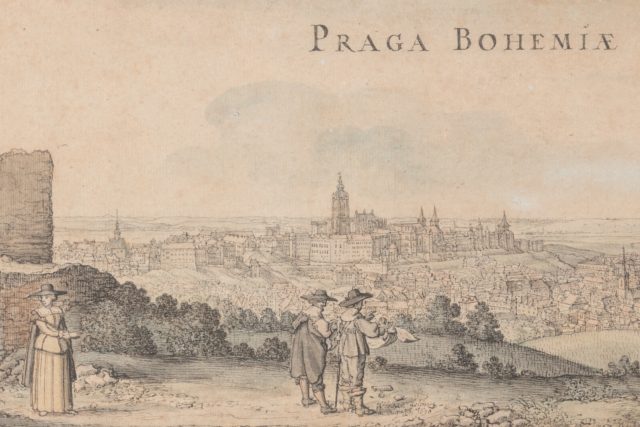 Velký pohled na Prahu ze svahu Petřína | foto: Václav Hollar,  Národní galerie