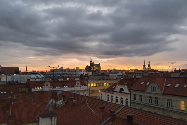 Pohled na centrum Brna ze střechy Českého rozhlasu Brno | foto: Radek Bortlík,  Český rozhlas