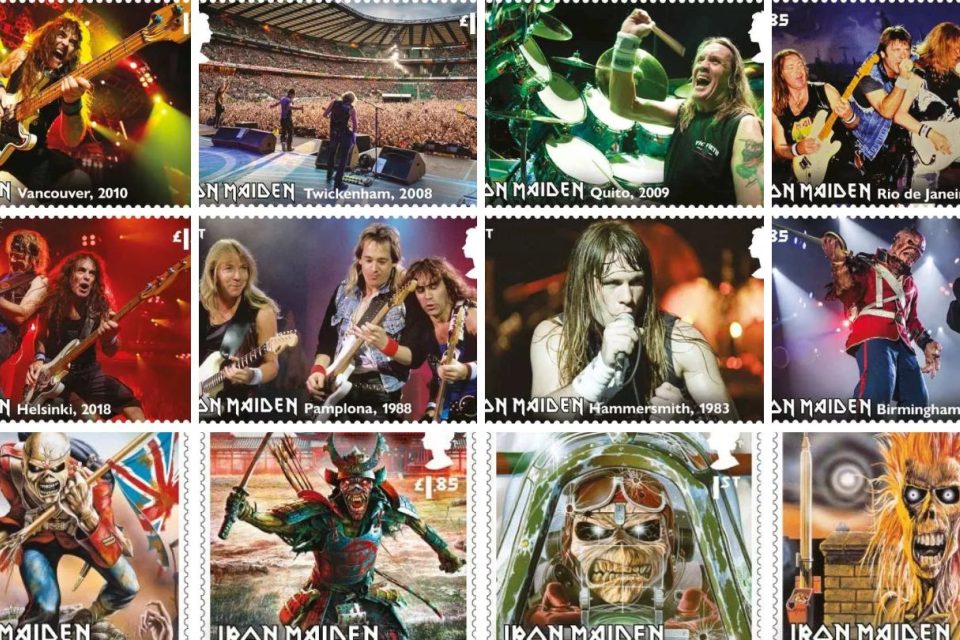 12 známek s Iron Maiden,  které vydala britská pošta | foto: Royal Mail